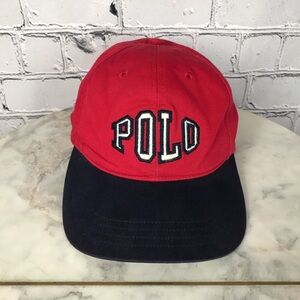 Polo Ralph Lauren Bold ‘POLO’ Lettering Logo Red Navy Men’s Vintage Baseball Cap